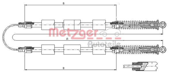 Тросик cтояночный тормоз METZGER 321.20