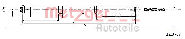 Тросик cтояночный тормоз METZGER 12.0767