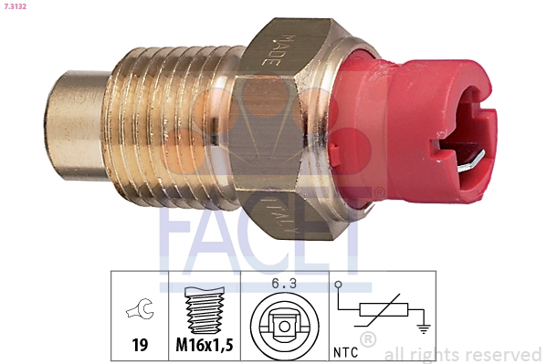 Датчик температура охлаждающей жидкости made in italy - oe equivalent FACET 7.3132