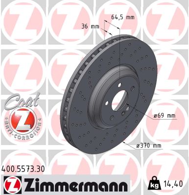 Тормозной диск formula s ZIMMERMANN 400.5573.30