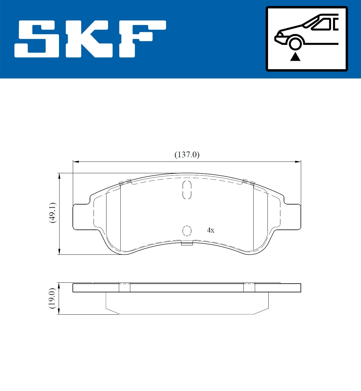 Комплект тормозных колодок дисковый тормоз SKF VKBP 80002