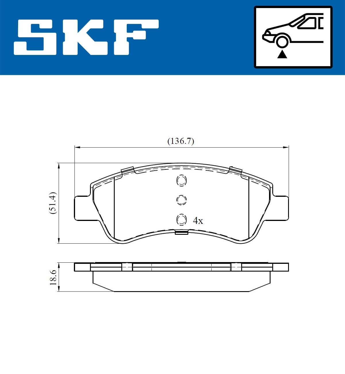 Комплект тормозных колодок дисковый тормоз SKF VKBP 80040