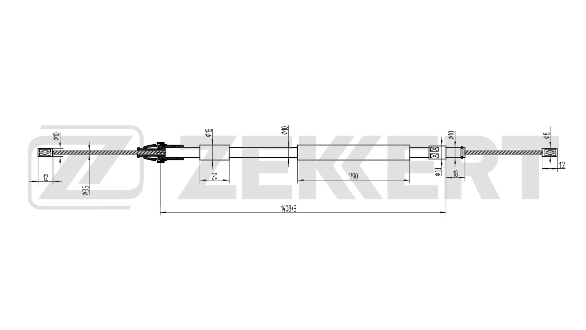 Тросик cтояночный тормоз ZEKKERT BZ-1194
