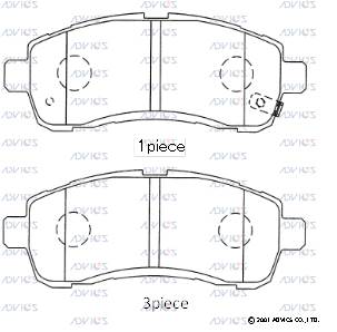 Комплект тормозных колодок дисковый тормоз ADVICS SN502P