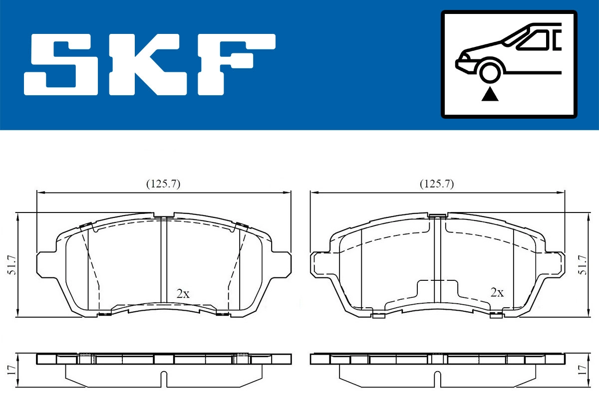 Комплект тормозных колодок дисковый тормоз SKF VKBP 80031