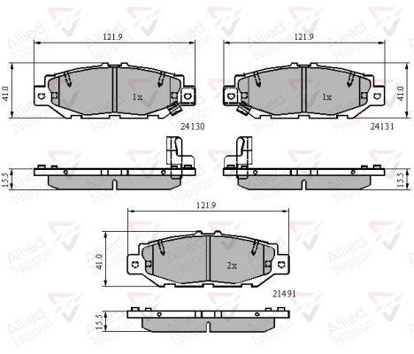 Комплект тормозных колодок дисковый тормоз anl braking ALLIED NIPPON ADB3835