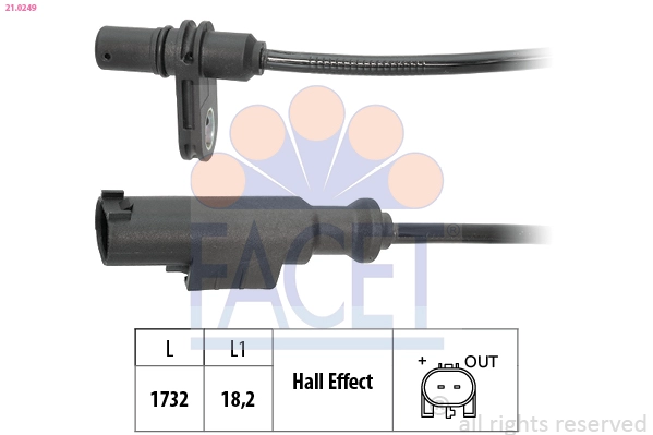 Датчик частота вращения колеса made in italy - oe equivalent FACET 21.0249