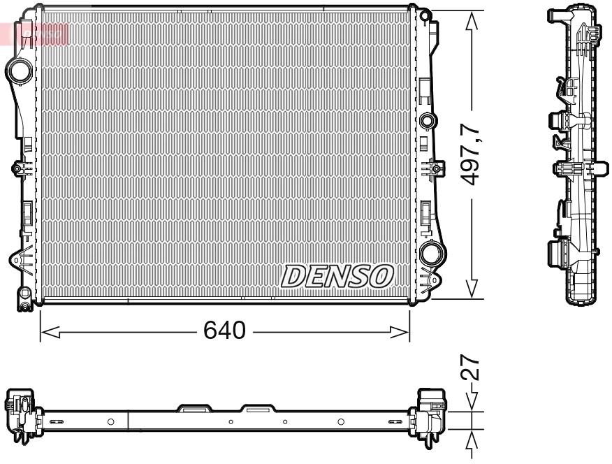 Радиатор охлаждение двигателя DENSO DRM17116
