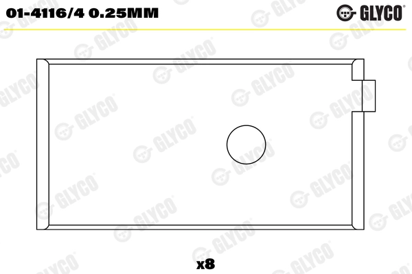 Шатунный подшипник GLYCO 01-4116/4 0.25mm