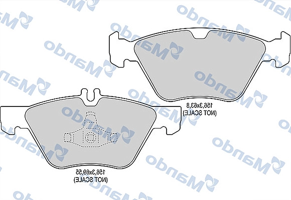 Комплект тормозных колодок дисковый тормоз MANDO MBF015135