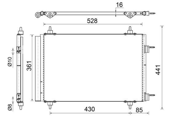Конденсатор кондиционер behr MAHLE/KNECHT AC 554 000S