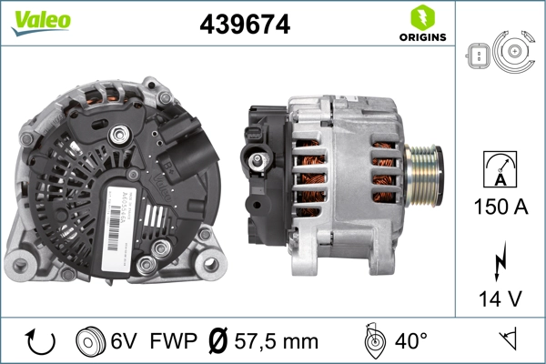 Генератор valeo origins new oe technology VALEO 439674
