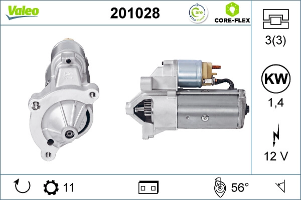 Стартер valeo core-flex VALEO 201028