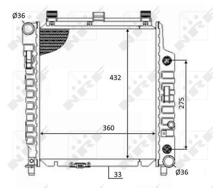 Радиатор охлаждение двигателя NRF 59102