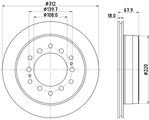 Тормозной диск pro HELLA/BEHR/PAGID 8DD 355 122-711