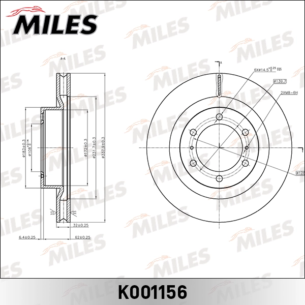 Тормозной диск MILES K001156