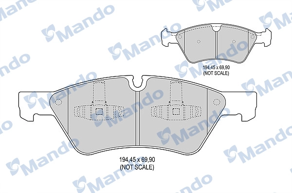 Комплект тормозных колодок дисковый тормоз MANDO MBF015224