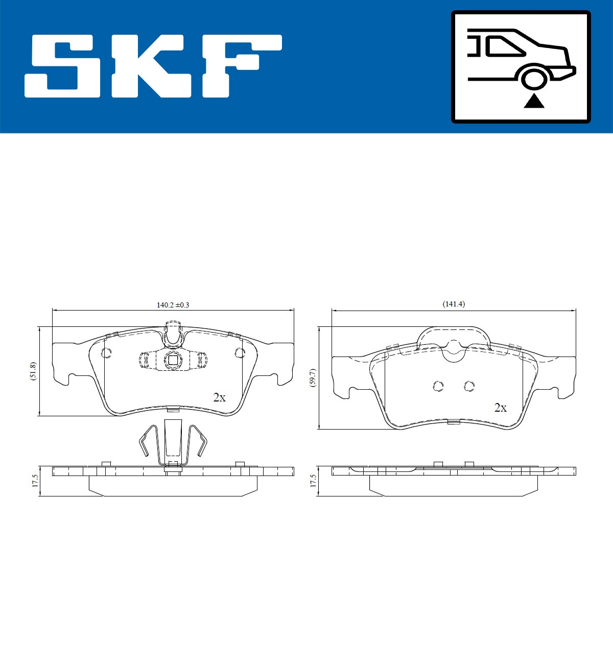 Комплект тормозных колодок дисковый тормоз SKF VKBP 90361