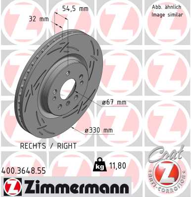 Тормозной диск black z ZIMMERMANN 400.3648.55
