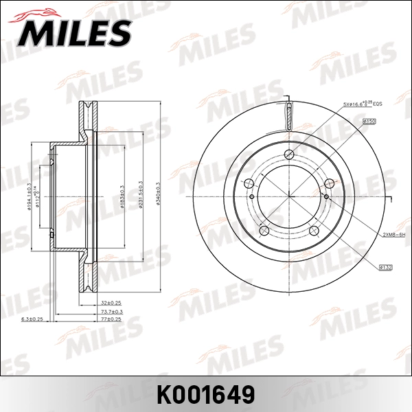 Тормозной диск MILES K001649