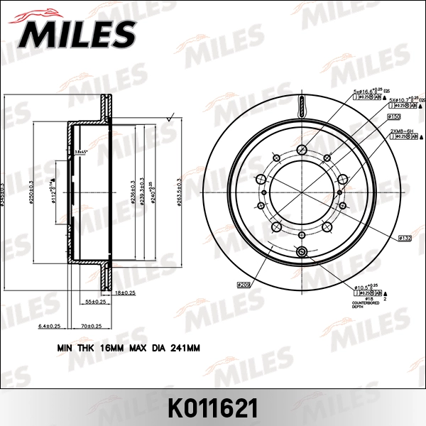 Тормозной диск MILES K011621