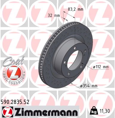 Тормозной диск sport brake disc z ZIMMERMANN 590.2835.52