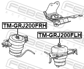 Подвеска двигатель FEBEST TM-GRJ200FRH