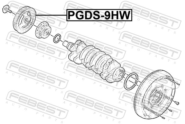 Ременный шкив коленчатый вал FEBEST PGDS-9HW