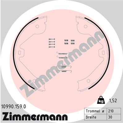 Комплект тормозных колодок стояночная тормозная система ZIMMERMANN 10990.159.0