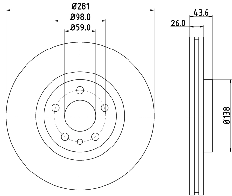 Тормозной диск pro HELLA/BEHR/PAGID 8DD 355 104-451