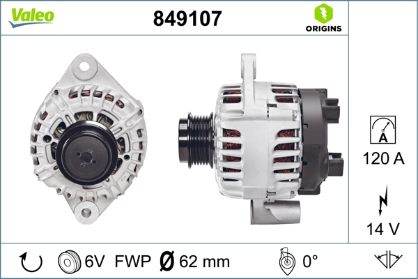 Генератор valeo origins new oe technology VALEO 849107