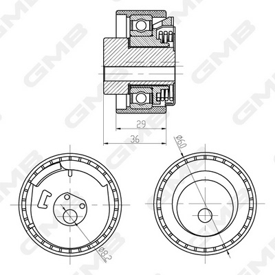 Натяжной ролик ремень грм GMB GTB0470