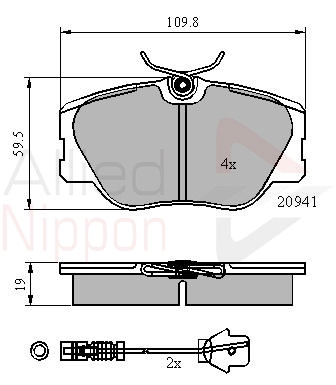 Комплект тормозных колодок дисковый тормоз anl braking ALLIED NIPPON ADB2360