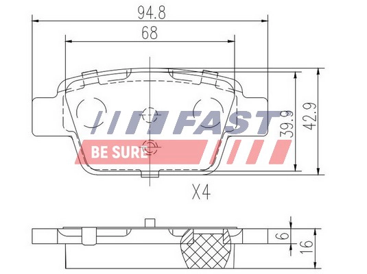 Комплект тормозных колодок дисковый тормоз FAST FT29115