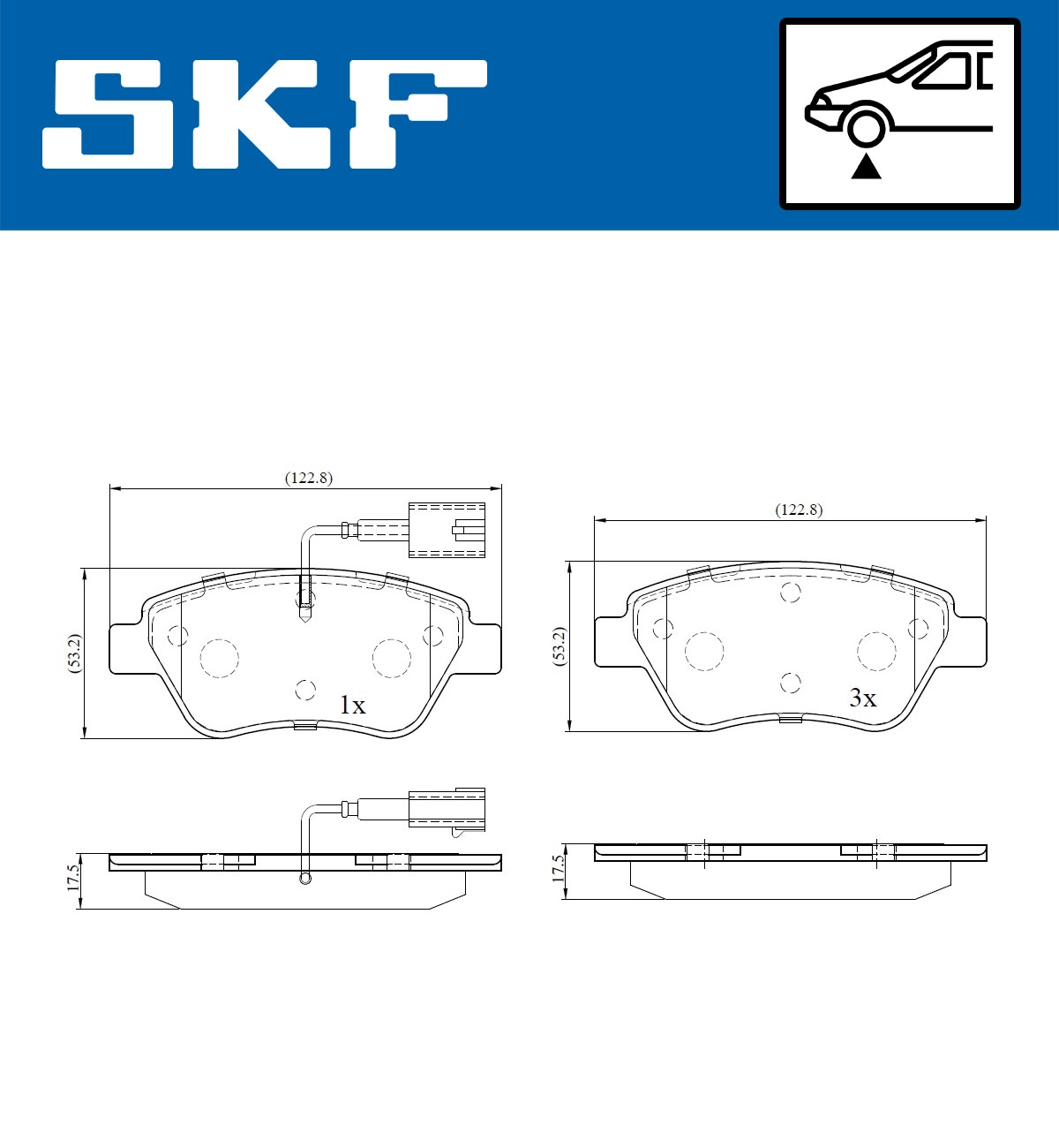 Комплект тормозных колодок дисковый тормоз SKF VKBP 80145 E