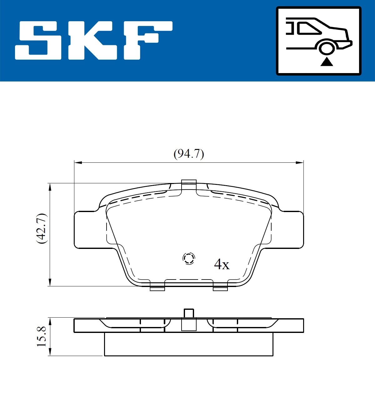 Комплект тормозных колодок дисковый тормоз SKF VKBP 90315