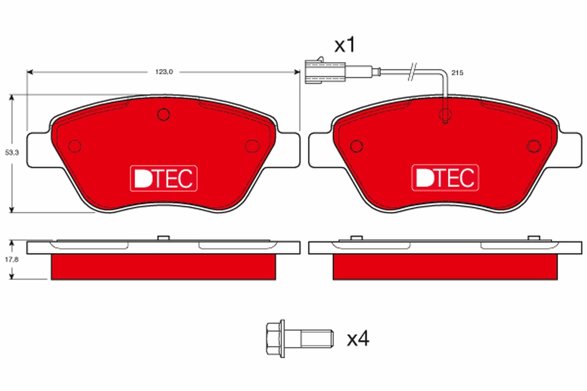 Комплект тормозных колодок дисковый тормоз dtec cotec TRW GDB1482DTE