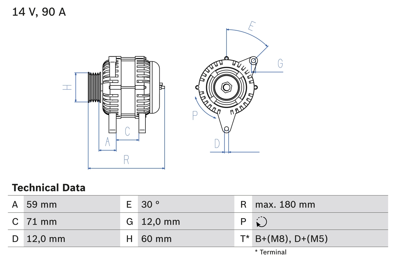 Генератор BOSCH 0 986 042 000