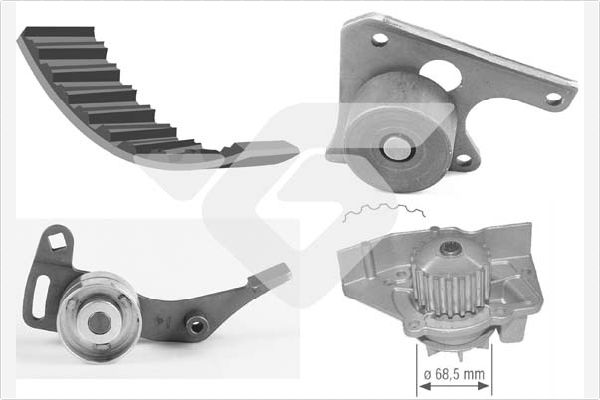 Водяной насос + комплект зубчатого ремня HUTCHINSON KH 01WP12