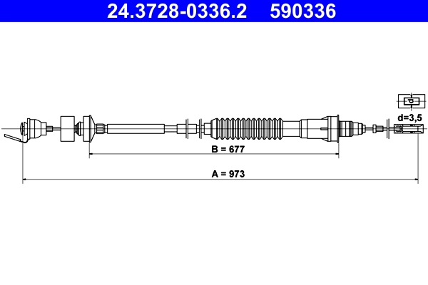 Трос управление сцеплением ATE 24.3728-0336.2