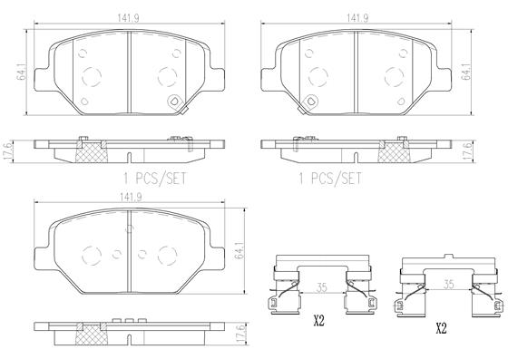 Комплект тормозных колодок дисковый тормоз prime line - ceramic BREMBO P07007N
