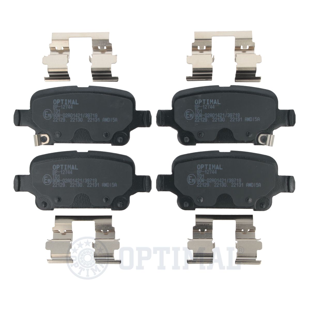Комплект тормозных колодок дисковый тормоз OPTIMAL BP-12744