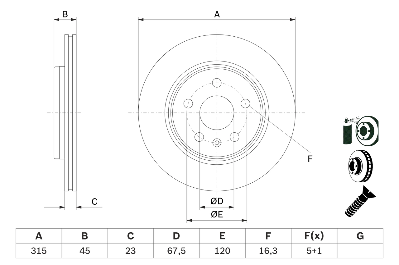 Тормозной диск BOSCH 0 986 479 F53