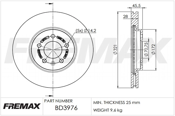 Тормозной диск FREMAX BD-3976