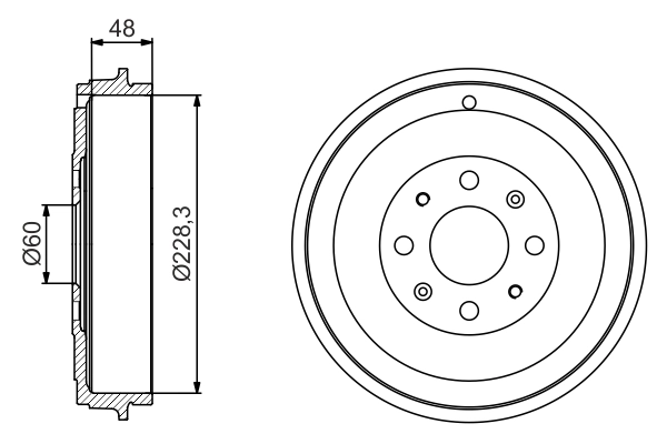 Тормозной барабан BOSCH 0 986 477 208