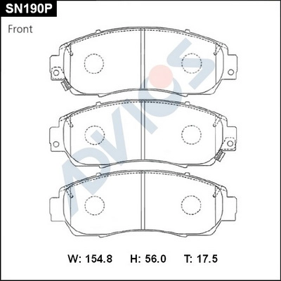 Комплект тормозных колодок дисковый тормоз ADVICS SN190P