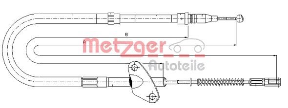 Тросик cтояночный тормоз METZGER 10.9871