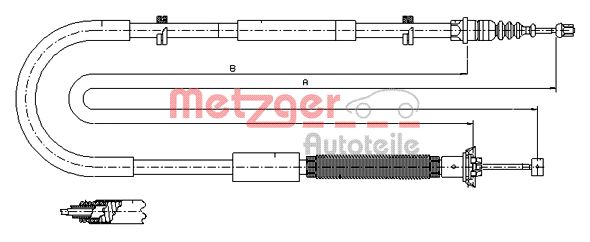 Тросик cтояночный тормоз METZGER 12.0703