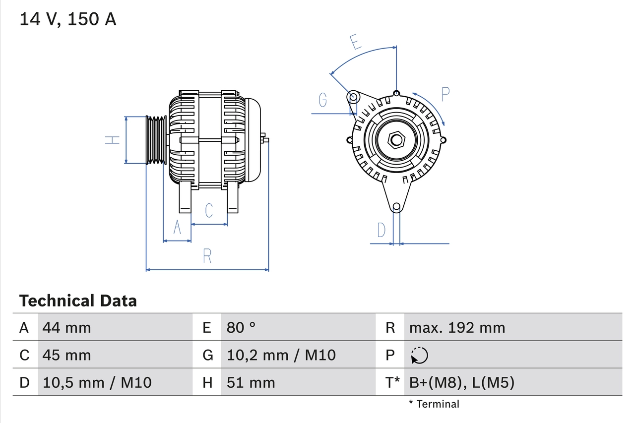 Генератор BOSCH 0 986 046 511