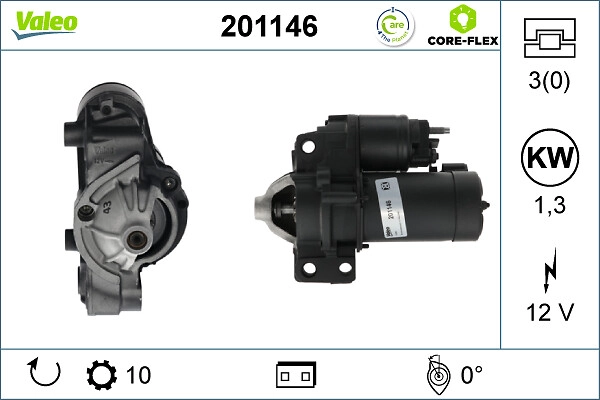Стартер valeo core-flex VALEO 201146
